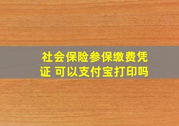 社会保险参保缴费凭证 可以支付宝打印吗